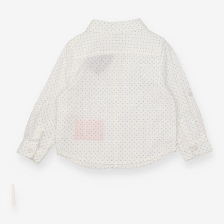 Shirt Long Sleeve White Blue Diamonds