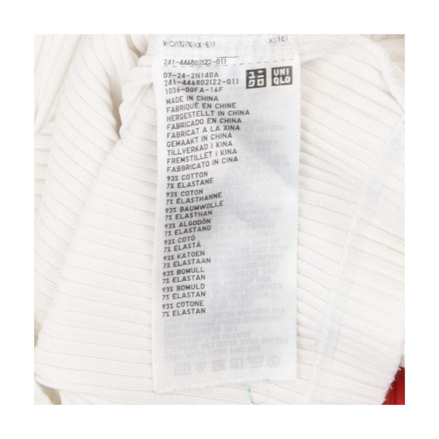 Uniqlo Mini Ribbed T‑Shirt – White & Brick 2pk