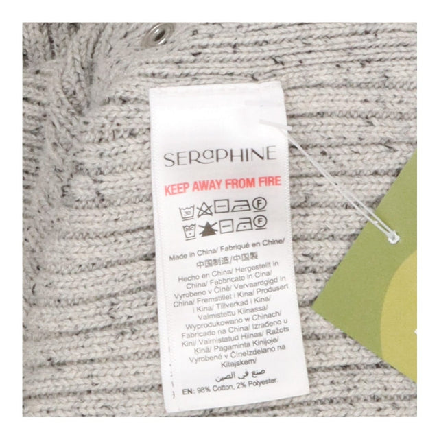 Seraphine Grey Ribbed Knit Maternity Poncho with B