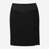 Skirt Pencil Satin Waistband Black