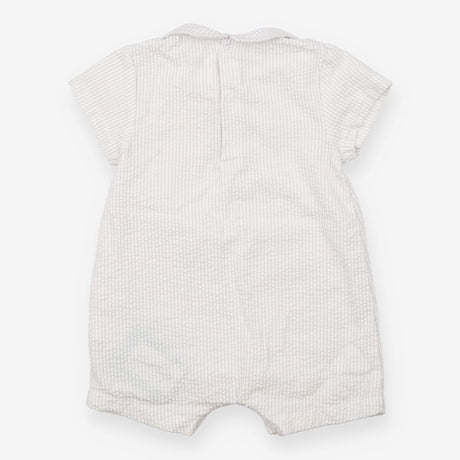 Romper grey stripe elephant pocket