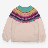 Sweater knit white striped