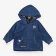 Fleece Hoodie Zipped Blue Embroidered Bear 
