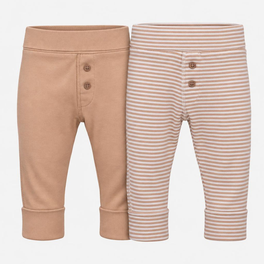 Cream and Striped Leggings 2pc
