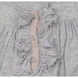 Grey long sleeve tunic with frill front