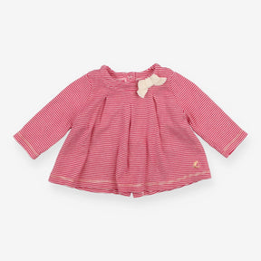 Pink Striped Long Sleeve With Bow
