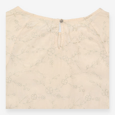 Cream Metallic Silver Floral Embroidered 3/4 Sleev