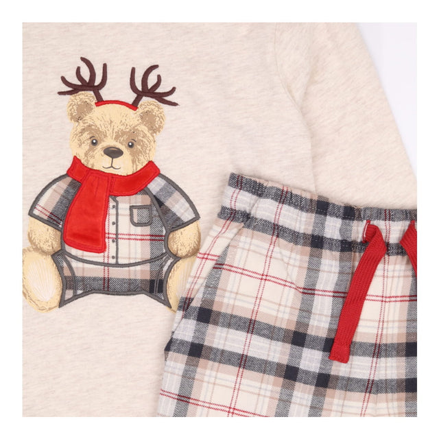 Pyjamas spencer bear top long sleeve and check bot