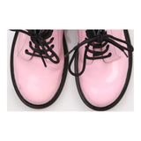 Pink Patent Lace Up Ankle Boots