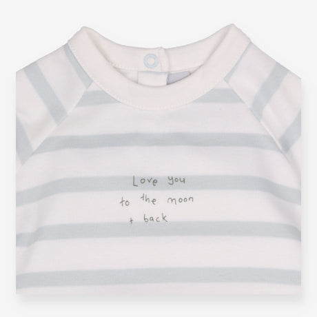 Sleepsuit white and green stripe