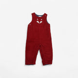 Red Lined Cord Dungarees with Fox Pocket