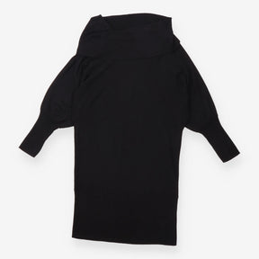 Knit Dress Black Cowl Neck Batwing Sleeve
