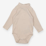 Roll neck Cream ribbed bodysuit