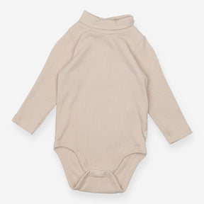 Roll neck Cream ribbed bodysuit