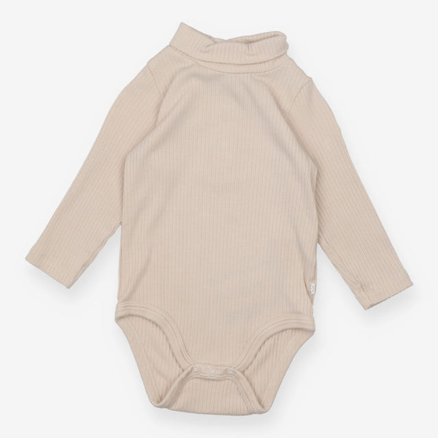 Roll neck Cream ribbed bodysuit