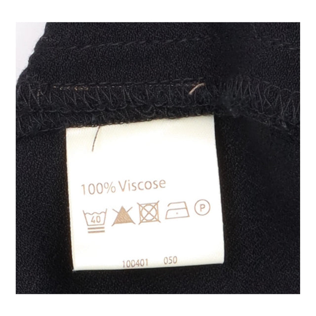 Trousers Black Wide Leg Tie Waist Fluid