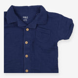 Shirt and Shorts Navy Muslin Anchor
