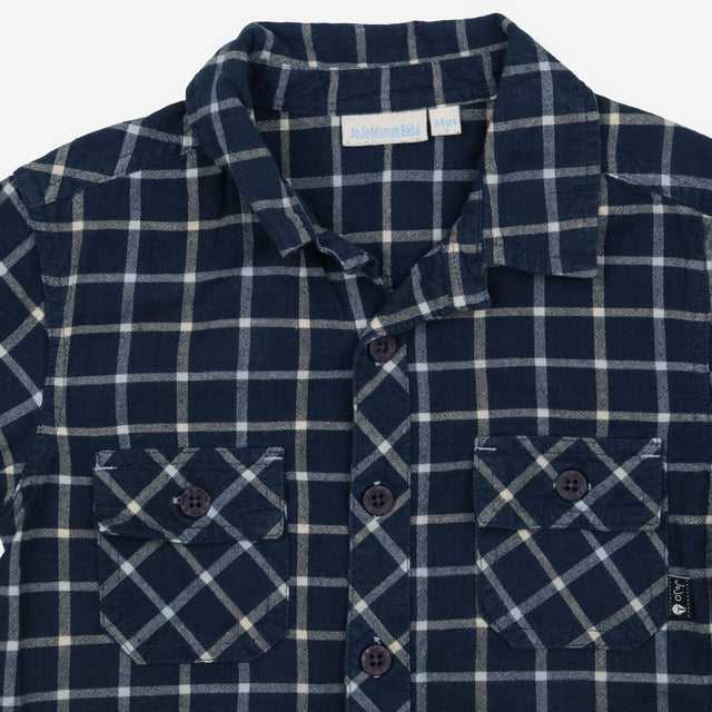 Blue Plaid Short Sleeve Shirt