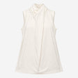 Top White Sleeveless Cowl Neck