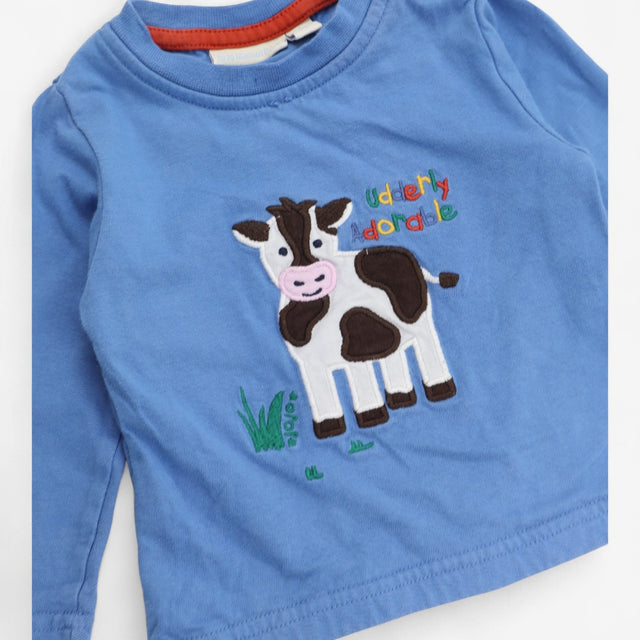 T-shirt Blue Udderly Adorable Cow