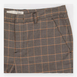 Checked Trousers grey Camel Tapered Slim Leg