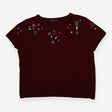 Gem Collar Short Sleeve Knit Top