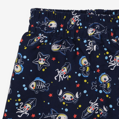 Swim Shorts Navy Skeleton Sea Life