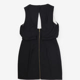 Black Sleeveless Draped Layered Overlay Dress