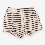 Shorts cream blue stripe