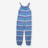 Cornflower blue romper with flowers