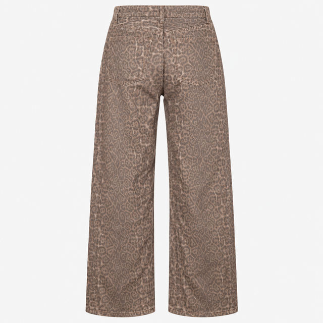 Jeans Leopard Print Straight Leg Regular