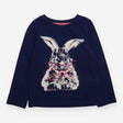 Tee LS blue rabbit with bow tie