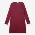 Burgundy Ribbed Long Sleeve Maternity