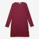 Burgundy Ribbed Long Sleeve Maternity