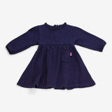 Dress Jersey Blue with Pink Spots