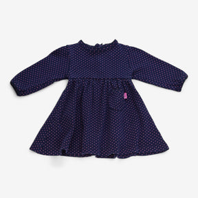 Dress Jersey Blue with Pink Spots