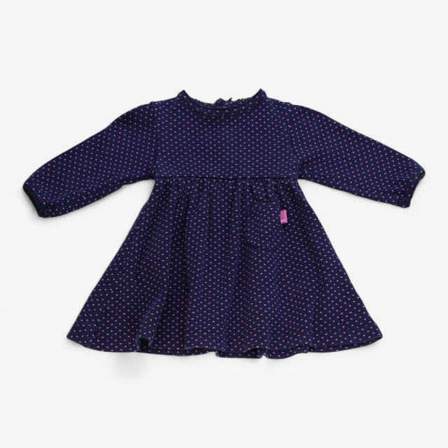 Dress Jersey Blue with Pink Spots