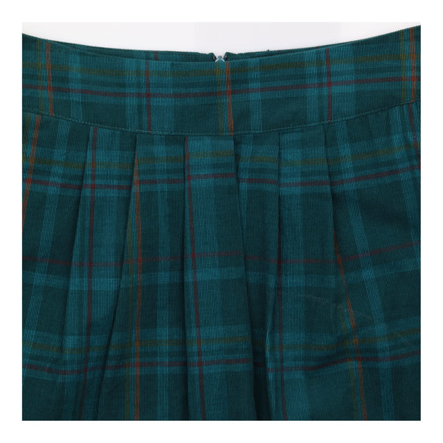 Pleated Midi Skirt Teal Green
