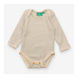 Bodysuit cream grey stripe LS