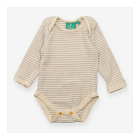 Bodysuit cream grey stripe LS
