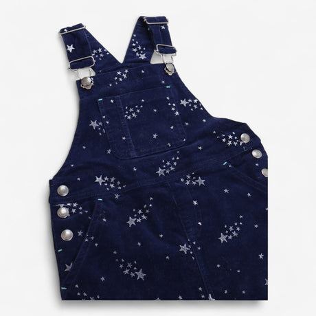 Navy Cord Pinafore Silver Stars