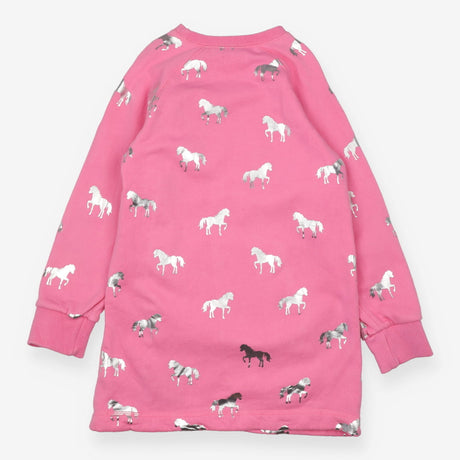 Sweater dress pink shiny horses