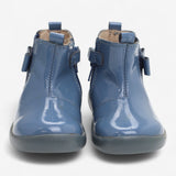 Boots Patent Blue with Bows