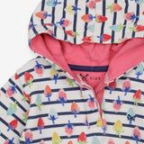Sweater Half Button Navy Stripe with Strawberry Ap