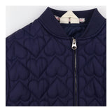 Coat navy heart embossed bomber