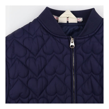 Coat navy heart embossed bomber
