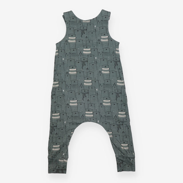 Jersey Romper Green with Polar Bears