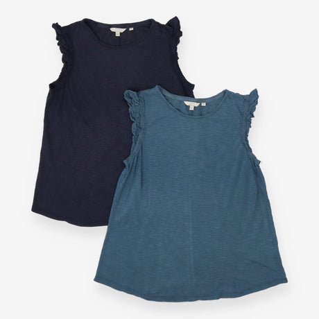 Blue Frill Sleeved Navy and Blue 2-pack