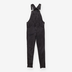 Black Washed Denim Maternity Dungarees