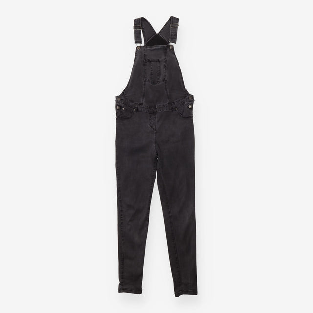 Black Washed Denim Maternity Dungarees